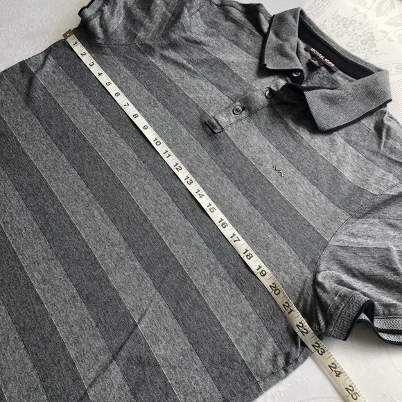 Michael Kors Gray Stripes Polo Shirt Men’s Size XL Short Sleeves Classic-Fit - Picture 7 of 16